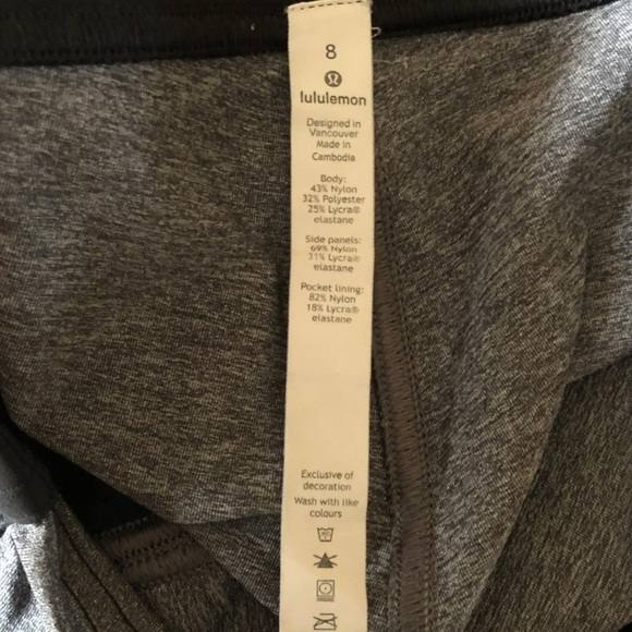 Lululemon Get Going Train Tight *28" Size 8 Heathered Black / Smoky Blush - Picture 10 of 10